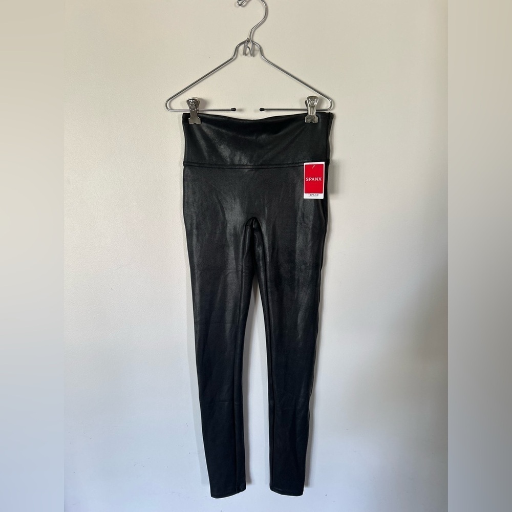 Spanx Black Faux Leather Leggings Small NWT